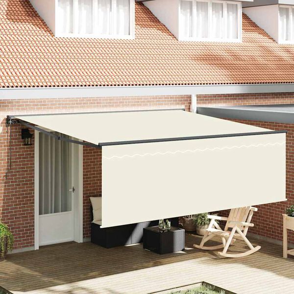 vidaXL Innvendbar Markise Krem 400 × 300 cm Polyester og aluminium