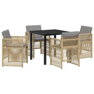 vidaXL Hage Spisegruppe 5 pcs Beige Poly rattan