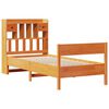 vidaXL Seng med bokhylle uten madrass voksbrun 75x190 cm heltre furu