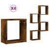 vidaXL Vegghyller kubeformet 4 stk r&oslash;kt eik 30x15x30 cm