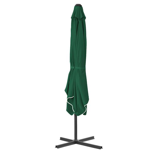 vidaXL Parasoll med st&aring;lstang 250x250 cm gr&oslash;nn