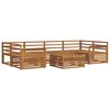 vidaXL Utend&oslash;rs sofa-sett 7 pcs Naturlig Solid akasietre