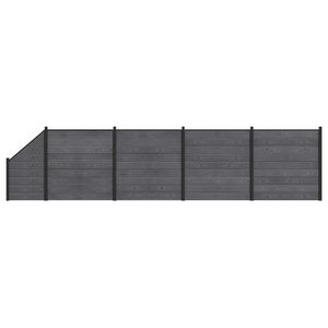 vidaXL Gjerdesett 5 stk. 792 x 186 cm WPC og Aluminium Gr&aring;
