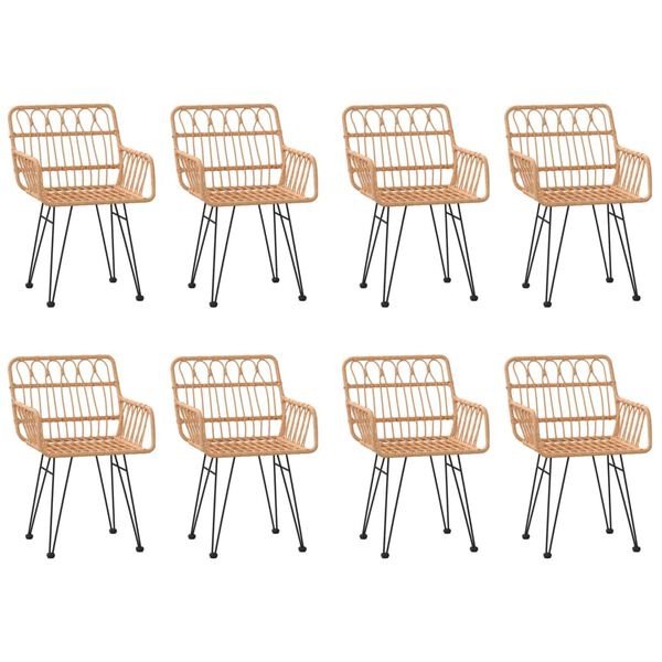 vidaXL Hagespisegruppe 9 deler polyrotting