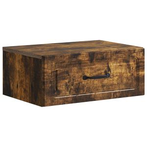 vidaXL Vegghengt Nattbord R&oslash;kt Eik 49 x 34,5 x 20 cm Konstruert tre