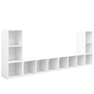 vidaXL TV-benker 4 stk hvit 107x35x37 cm konstruert tre