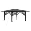 vidaXL Gazebo med 4 sidevegger 4 x 4 m Lysegr&aring; og antrasitt