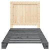vidaXL Sengeramme med hodegavl grå 100x200 cm heltre furu