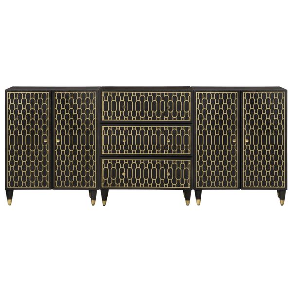 vidaXL Sideskap 3 stk 60x33x75 cm heltre mango