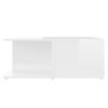 vidaXL Salongbord høyglans hvit 80x80x31 cm konstruert tre