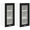 vidaXL Hengende skap 2 pcs Svart Eik 40 x 31 x 80 cm Konstruert tre
