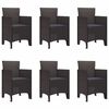 vidaXL Hage Spisegruppe 7 pcs Brun Polt rattan