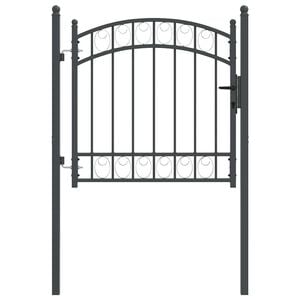 vidaXL Gjerdeport EMMEN 104 x 86 cm L&aring;sbar Pulverlakkert st&aring;l Gr&aring;