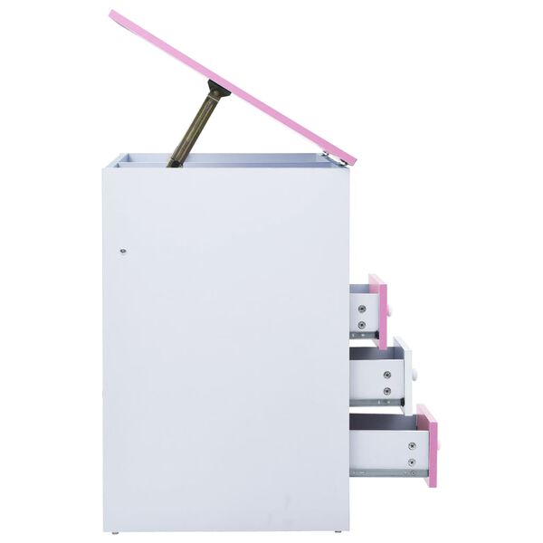 vidaXL Tegnebord for barn vippbart rosa og hvit