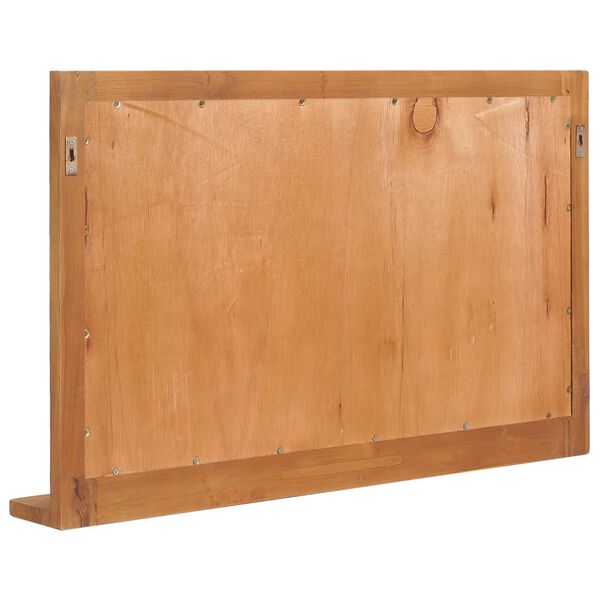 vidaXL Veggspeil med hylle 100x12x60 cm heltre teak