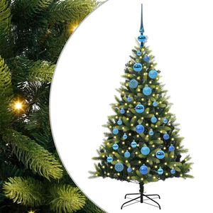vidaXL Kunstig Hengt Julegran med 150 LED-lys Gr&oslash;nn 120 cm PVC og PE