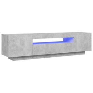 vidaXL TV-benk med LED-lys betonggr&aring; 160x35x40 cm