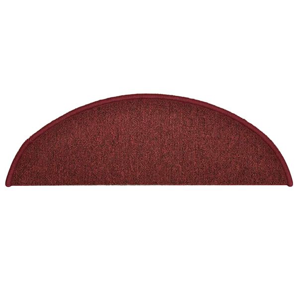 vidaXL Trappematter 30 stk 56x17x3 cm bordeaux halvrund