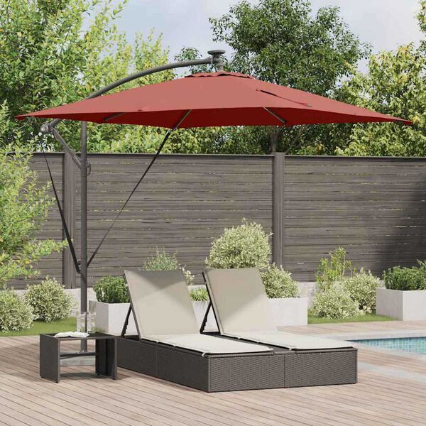 vidaXL Kantilever bananparasol Terrakotta 249 x 249 x 250 cm
