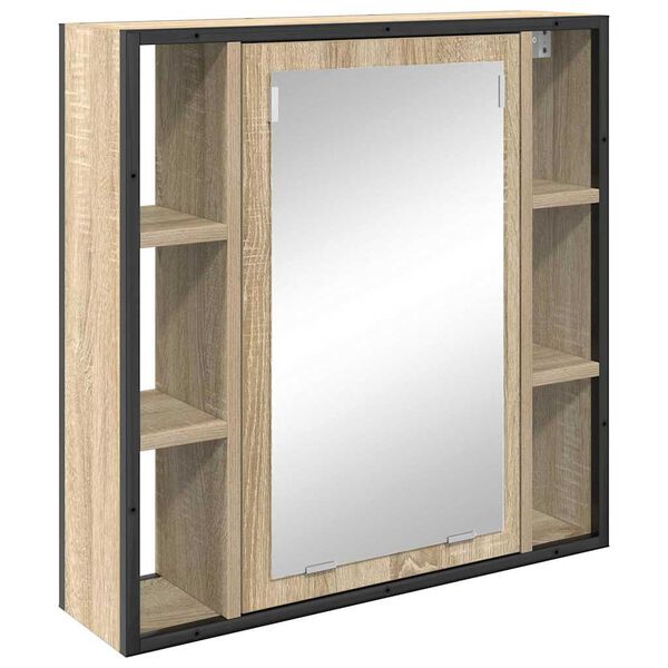 vidaXL Baderomsspeilskap Beige 60 x 16 x 60 cm Konstruert tre