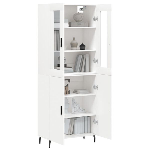 vidaXL Highboard hvit 69,5x34x180 cm konstruert tre