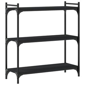 vidaXL Bokhylle 3 etasjer svart 80x30x86 cm konstruert tre