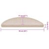 vidaXL Trappematter 20 stk 56x17x3 cm taupe halvrund