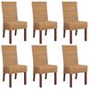 vidaXL Spisestoler 6 stk brun naturell rotting