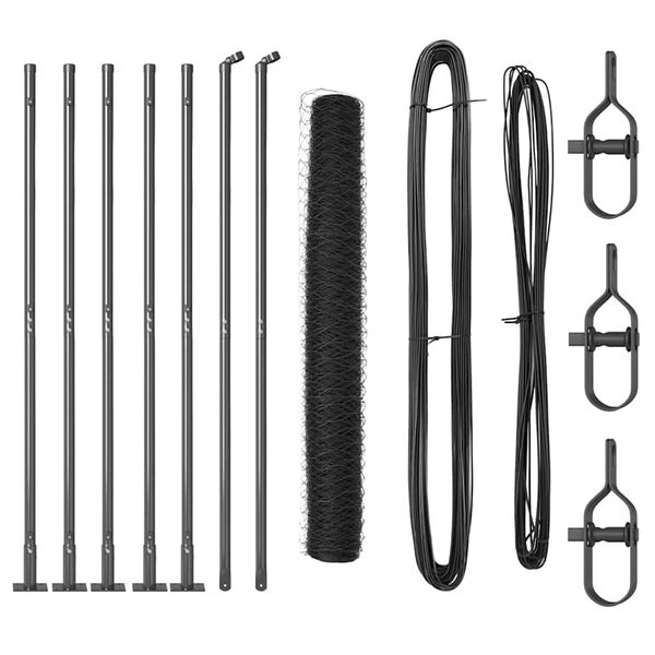 vidaXL Gjerdep&aring;le Gr&aring; 10 x 1 m (36 mm mesh) St&aring;l og PVC