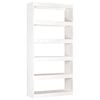 vidaXL Bokhylle/romdeler hvit 80x30x167,4 cm heltre furu
