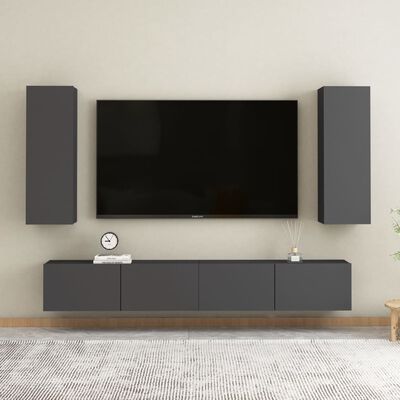 vidaXL TV-benk grå 30,5x30x90 cm sponplate