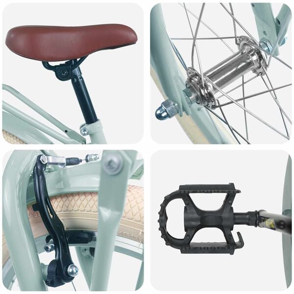 vidaXL Barnesykkel 22 Tommer for 7-12 &aring;r gammel Lys gr&oslash;nn