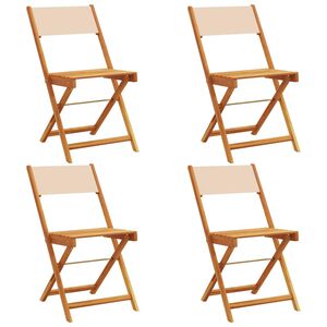 vidaXL Klappstoler 4 stk. beige stoff og heltre