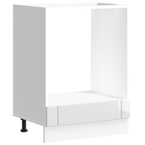 vidaXL Ovnskap Lucca h&oslash;yglans hvit konstruert tre