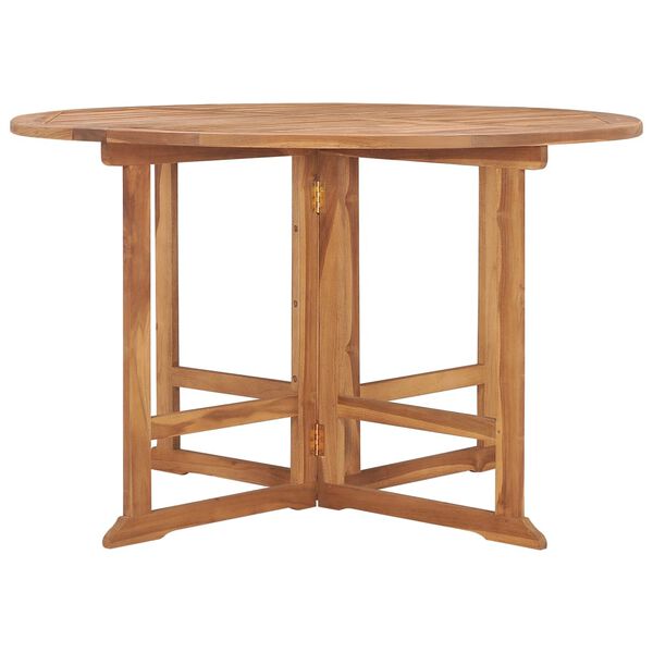 vidaXL Sammenleggbart hagespisebord Ø110x75 cm heltre teak