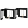 vidaXL Foldbar hundegitter med stativer 4 pcs Svart eik 241 cm
