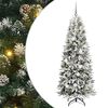 vidaXL Kunstig juletre med 300 LED Hvit 180 cm PVC, plast, st&aring;l og PE