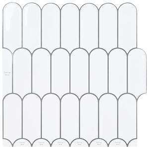 vidaXL Fj&aelig;rflis 10 stk. Hvit gr&aring; 30 x 30 cm Polyuretan og PET
