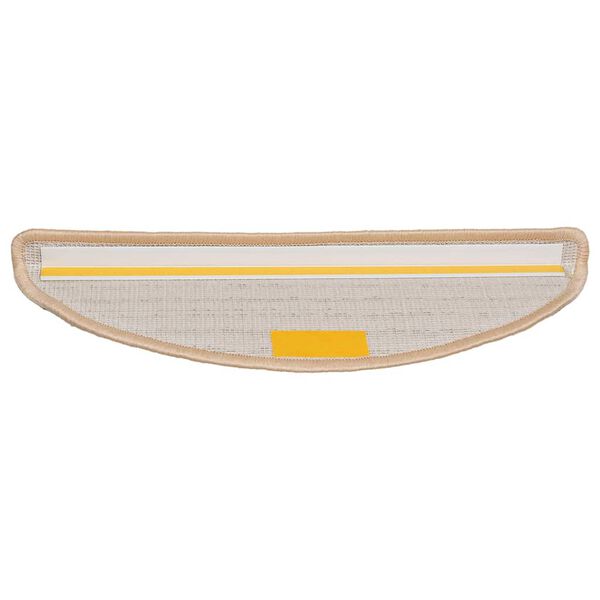 vidaXL Trappematter 30 stk 56x17x3 cm kremfargede halvrund