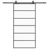 vidaXL Skyved&oslash;r med monteringssett svart 102x205 cm ESG-glass