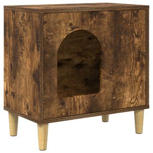 vidaXL Katt Hus R&oslash;kt Eik 51 x 30 x 52 cm Konstruert tre