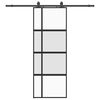 vidaXL Skyved&oslash;r med monteringssett svart 76x205 cm herdet glass