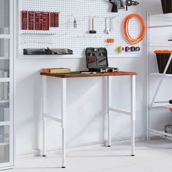 vidaXL Arbeidsbenk m&oslash;rkebrun 100x60x(71,5-98)cm heltre eik rektangul&aelig;r
