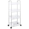 vidaXL Oppbevaringsvogn 4-lags gjennomsiktig 37x28x95 cm akryl