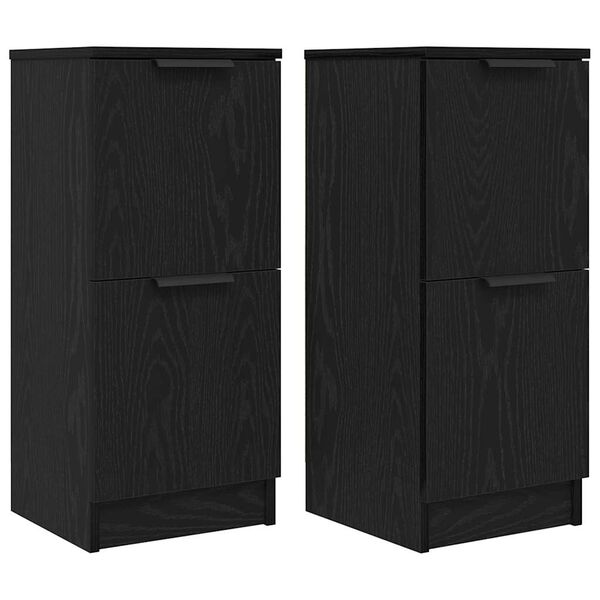 vidaXL Serviesskap 2 pcs Svart Eik 30 x 30 x 70 cm Konstruert tre