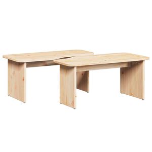 vidaXL Kaffebord 2 stk. Naturlig 100 x 69 x 35,5 cm Heltre furu