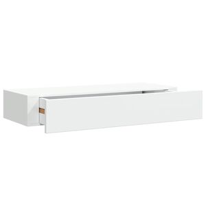 vidaXL Veggmontert skuffehylle hvit 60x23,5x10 cm MDF