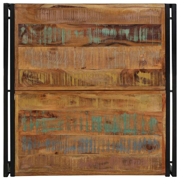 vidaXL Salongbord flerfarget 80x80x35 cm gjenvunnet heltre