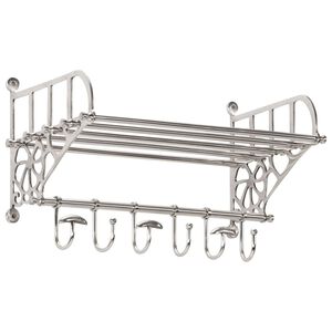 vidaXL Bagasjehylle med kleshengere veggmontert aluminium