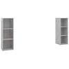 vidaXL TV-benker 2 stk betonggr&aring; 107x35x37 cm konstruert tre